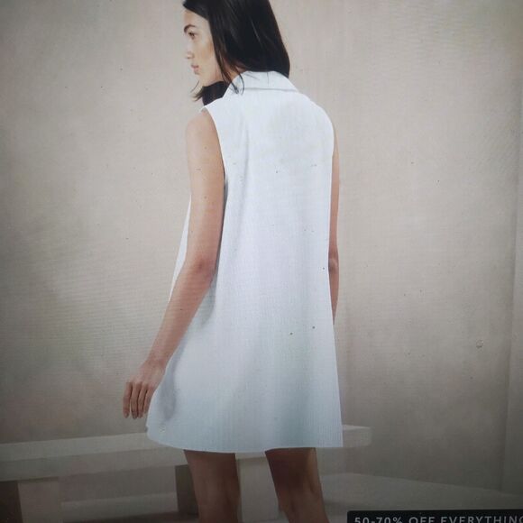 BANANA REPUBLIC Poplin Mini Dress Women's Size XXL 888838 White New With Tags - Picture 4 of 4